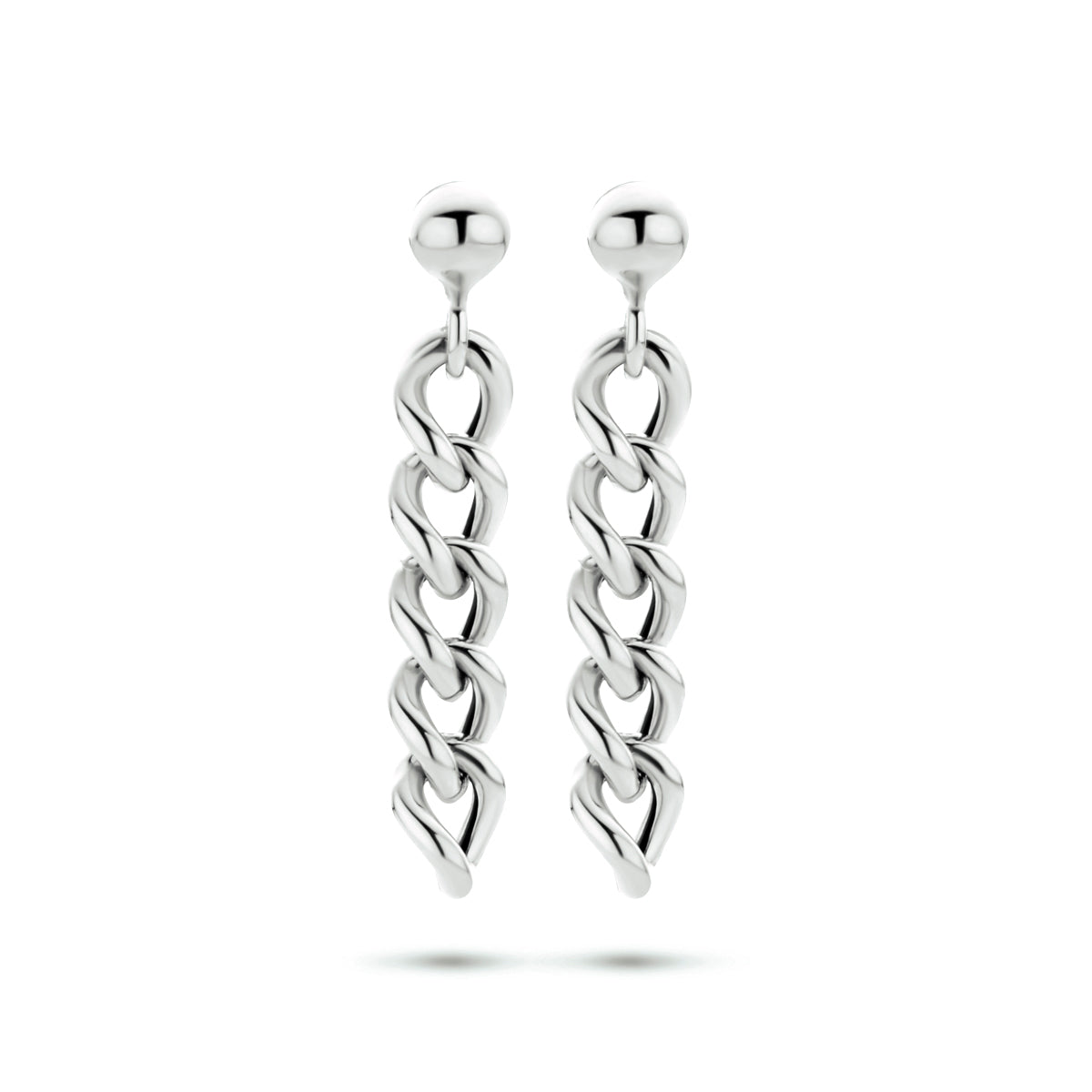 Oorhangers schakel zilver gerhodineerd