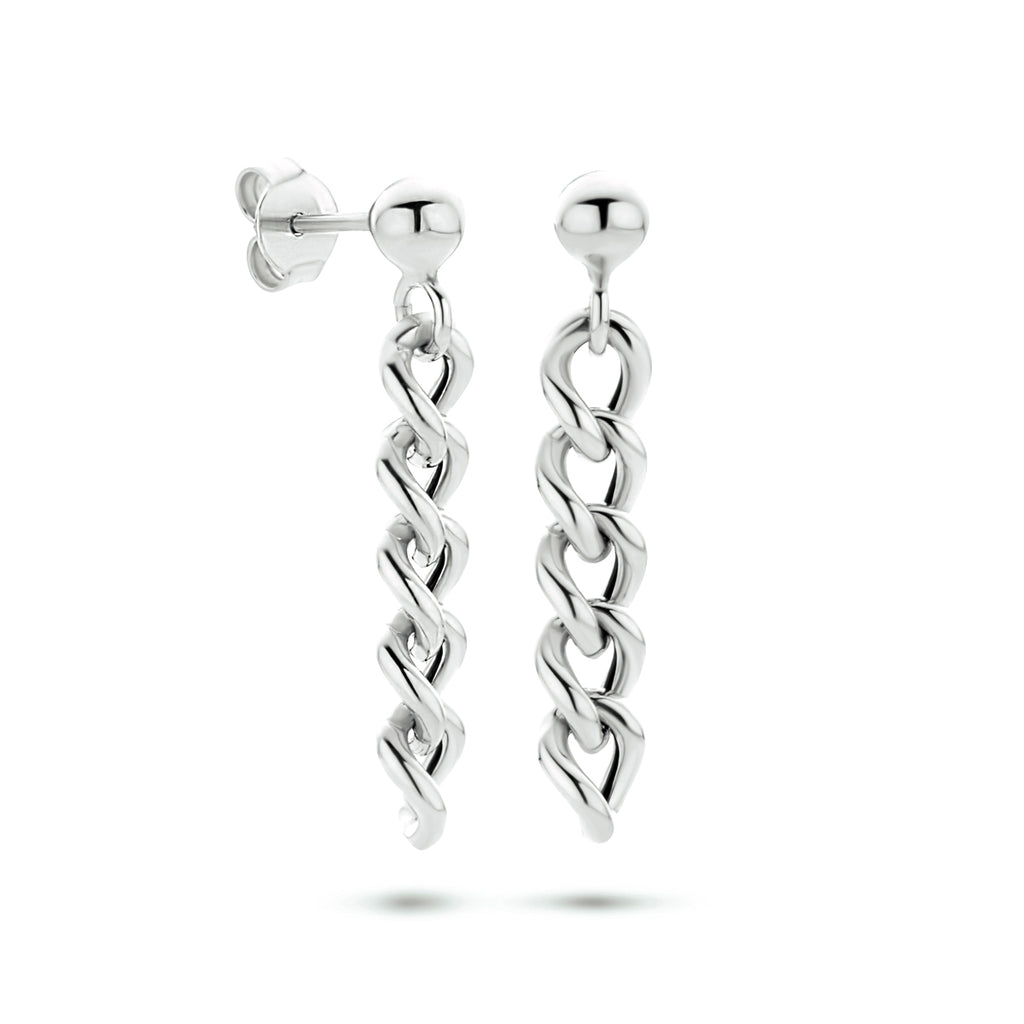 Oorhangers schakel zilver gerhodineerd