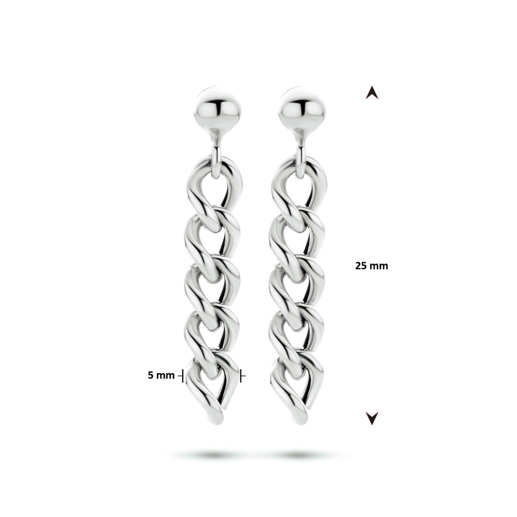 Oorhangers schakel zilver gerhodineerd