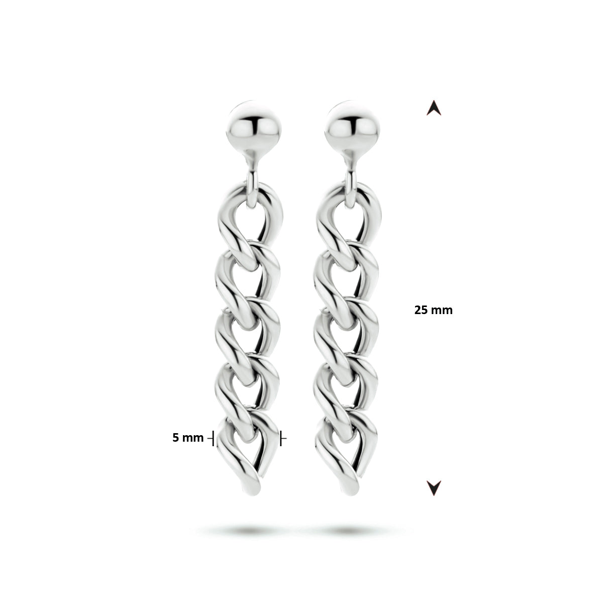 Oorhangers schakel zilver gerhodineerd