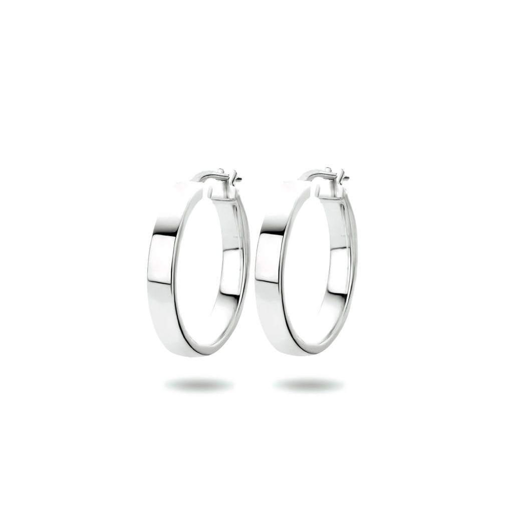 Oorringen zilver gerhodineerd