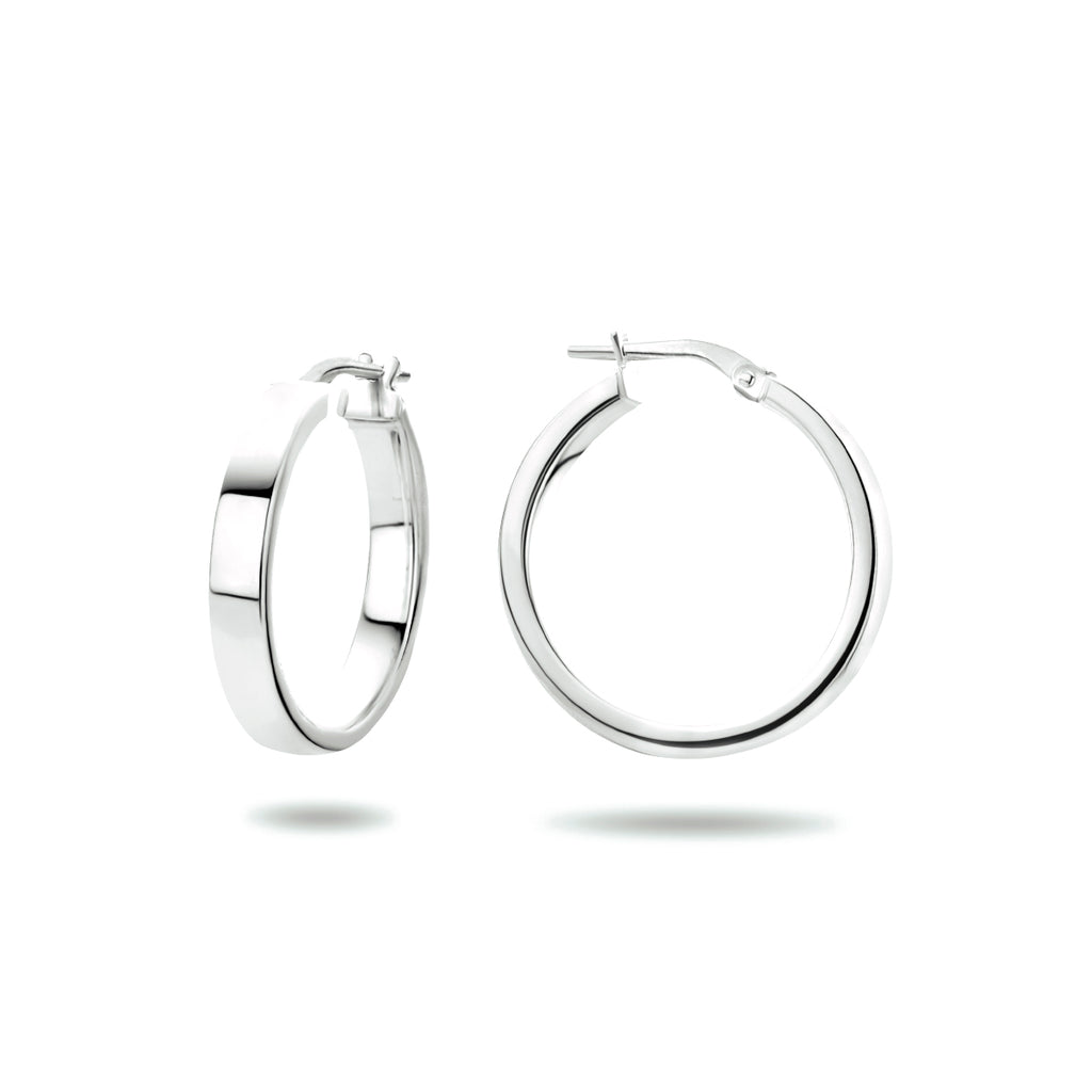 Oorringen zilver gerhodineerd