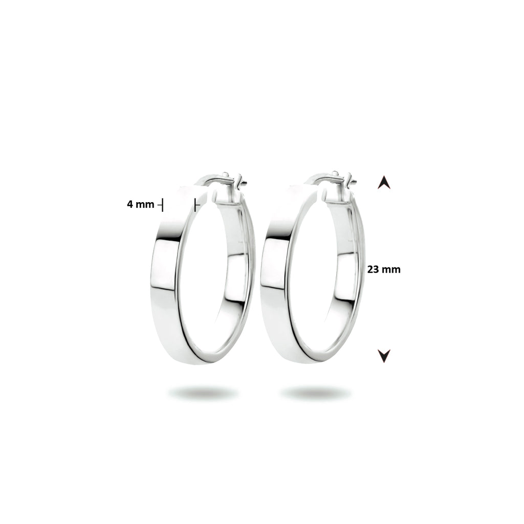 Oorringen zilver gerhodineerd