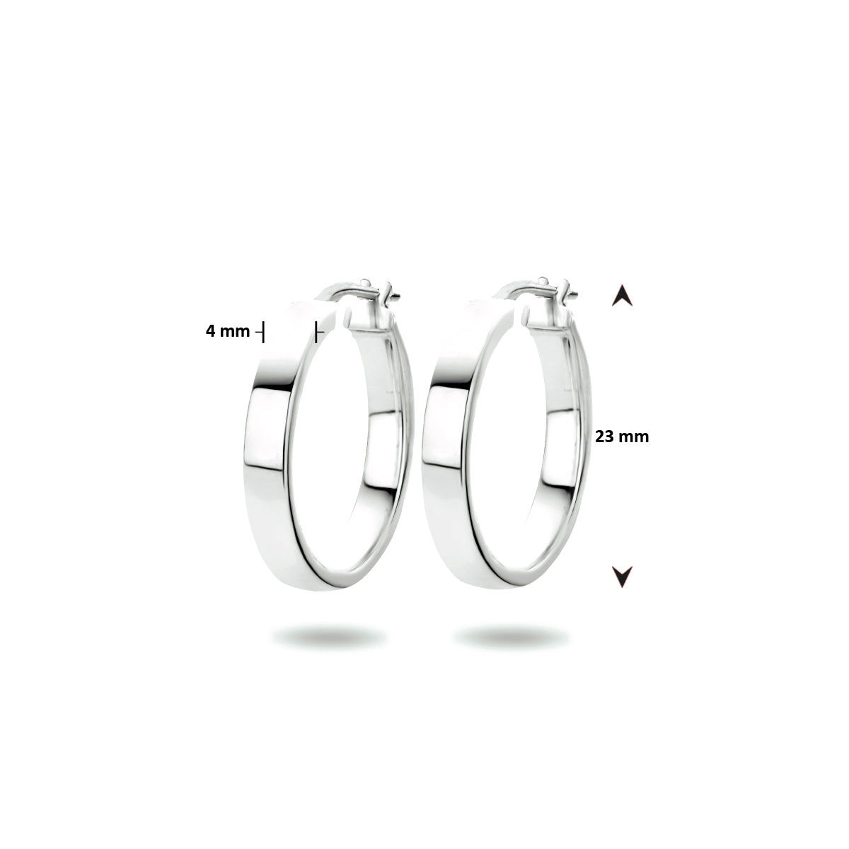 Oorringen zilver gerhodineerd