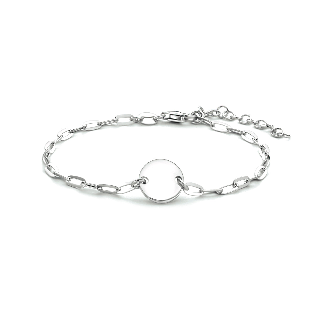 Armband rondje 16 + 3 cm zilver gerhodineerd