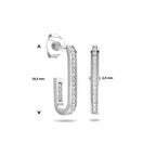 Stekeroorringen zirkonia zilver gerhodineerd