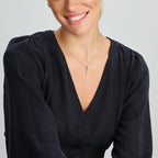 Collier sleutel 41 + 4 cm zilver gerhodineerd