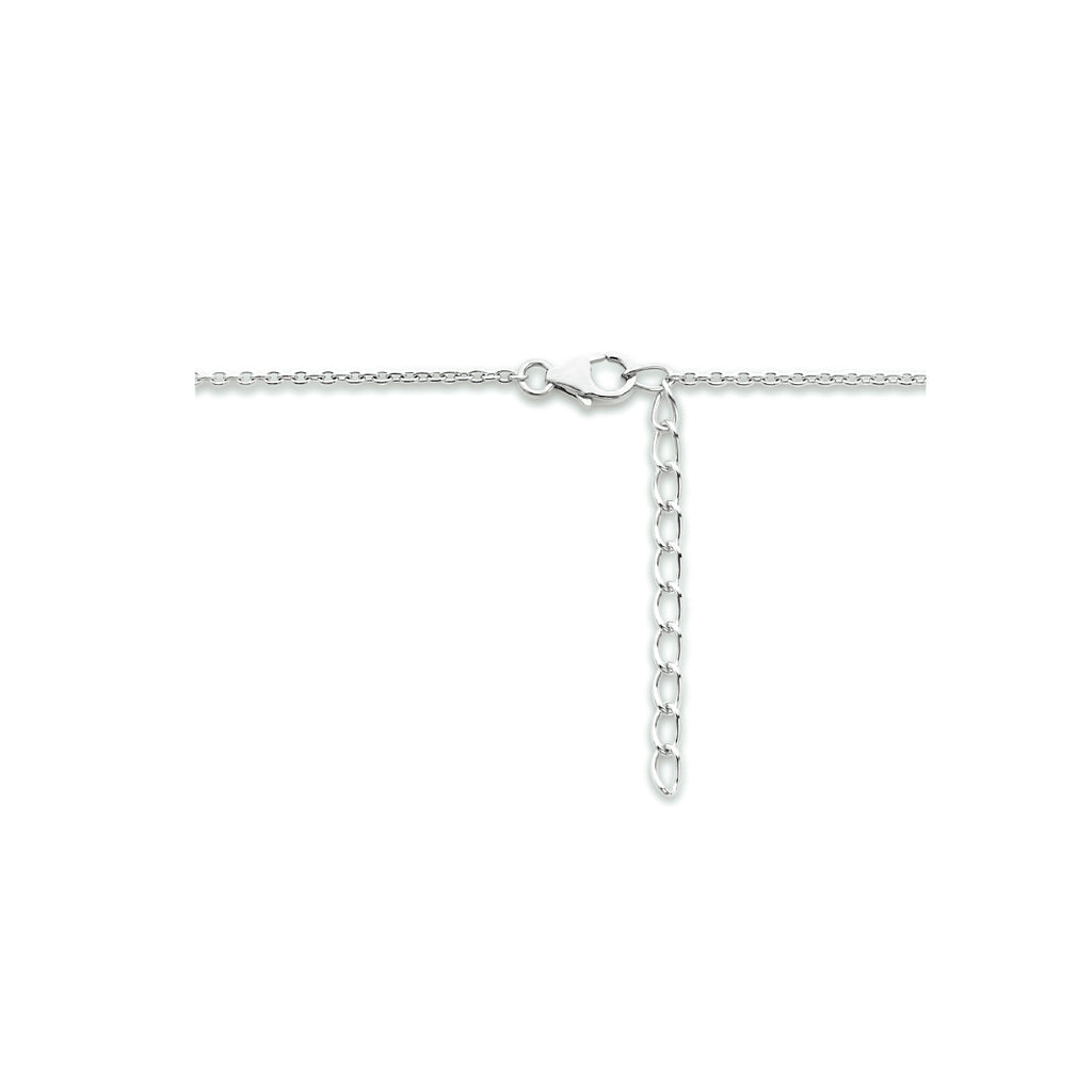 Collier sleutel 41 + 4 cm zilver gerhodineerd