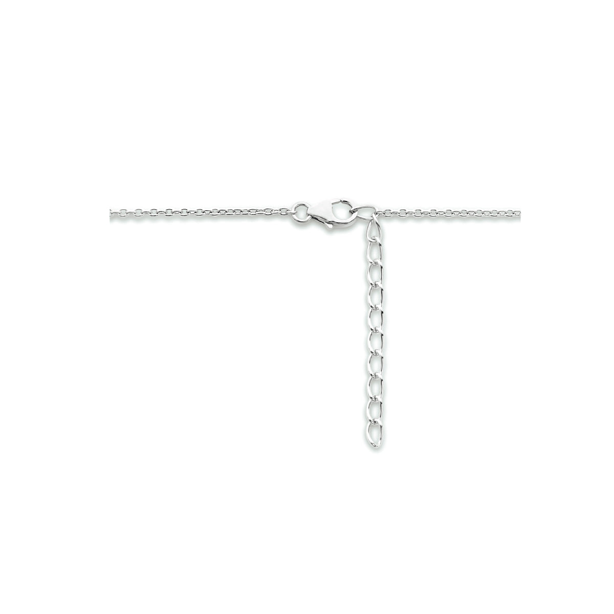 Collier sleutel 41 + 4 cm zilver gerhodineerd