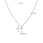 Collier sleutel 41 + 4 cm zilver gerhodineerd