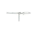 Collier paperclip plat 4,3 mm 42 + 2 cm zilver gerhodineerd