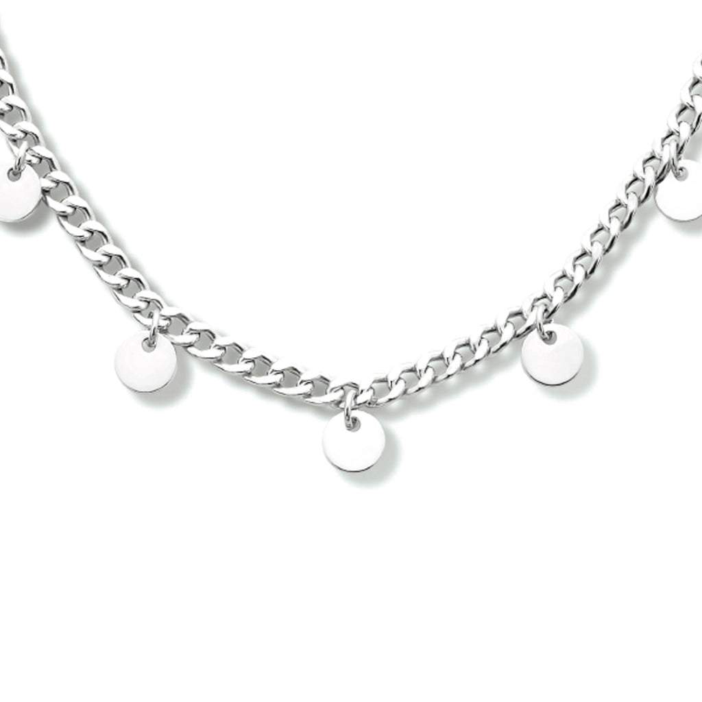 Collier rondje 42 + 3 cm zilver gerhodineerd