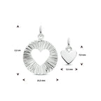 Hanger hart zilver gerhodineerd