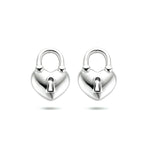 Oorknoppen hartje/slotje zilver gerhodineerd