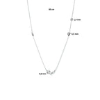 Collier ovaaltjes zirkonia 60 cm zilver gerhodineerd