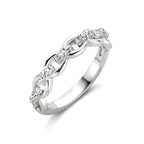 Ring schakel zirkonia zilver gerhodineerd