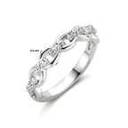 Ring schakel zirkonia zilver gerhodineerd