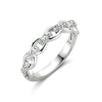 Ring schakel zirkonia zilver gerhodineerd