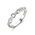 Ring schakel zirkonia zilver gerhodineerd