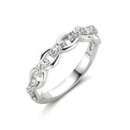 Ring schakel zirkonia zilver gerhodineerd