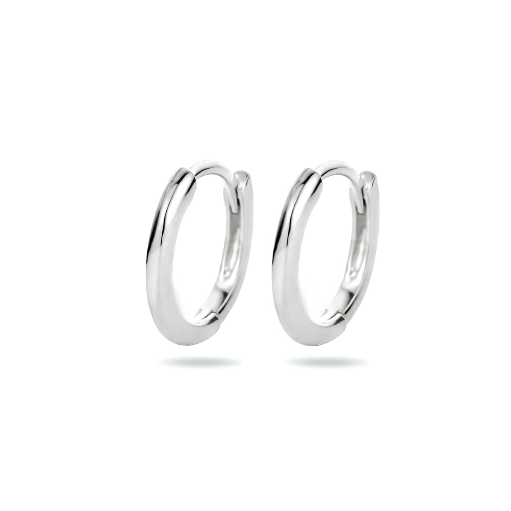 Klapoorringen half rond zilver gerhodineerd