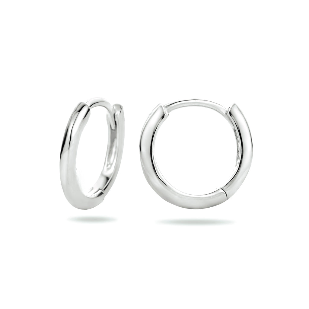 Klapoorringen half rond zilver gerhodineerd