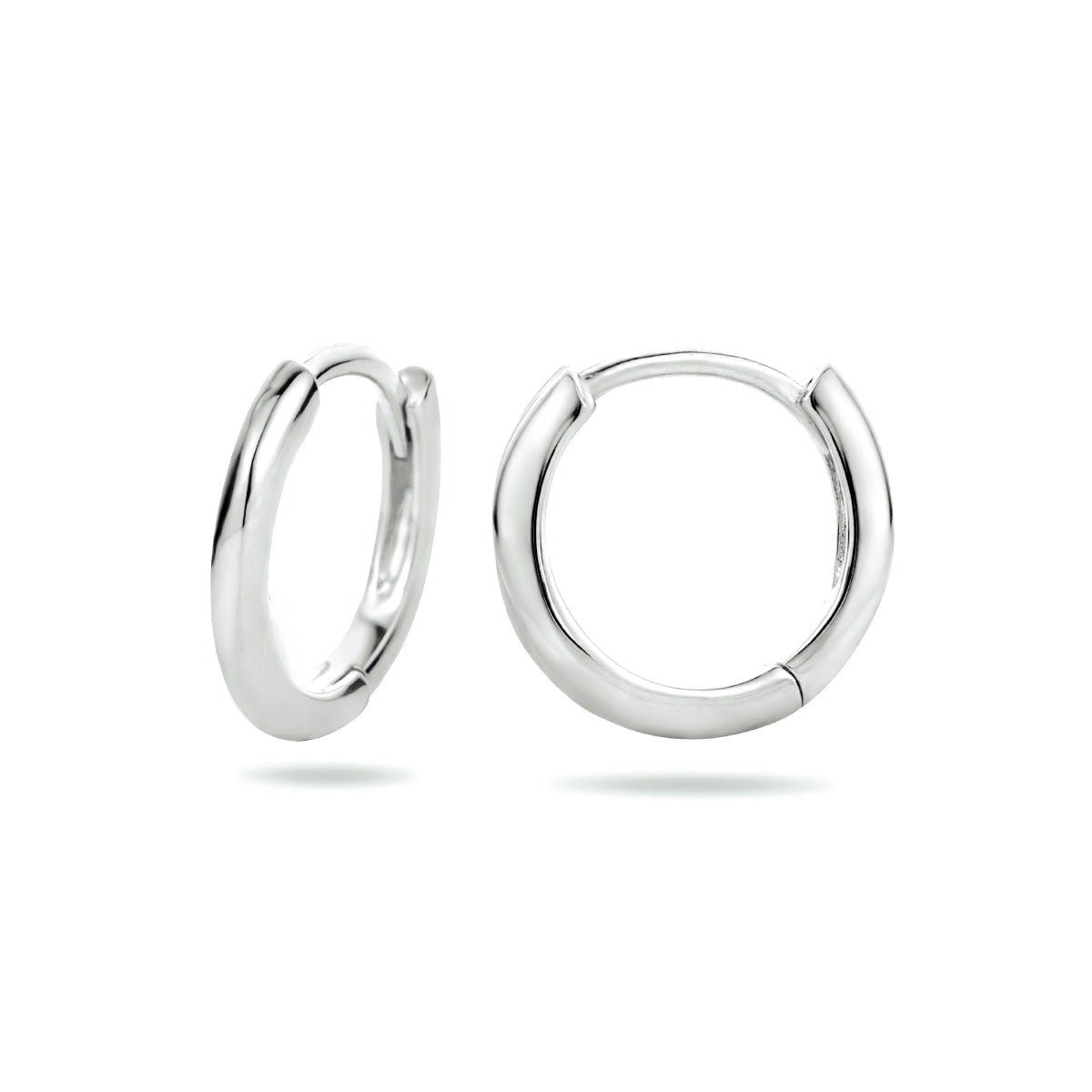 Klapoorringen half rond zilver gerhodineerd