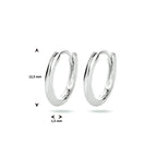 Klapoorringen half rond zilver gerhodineerd