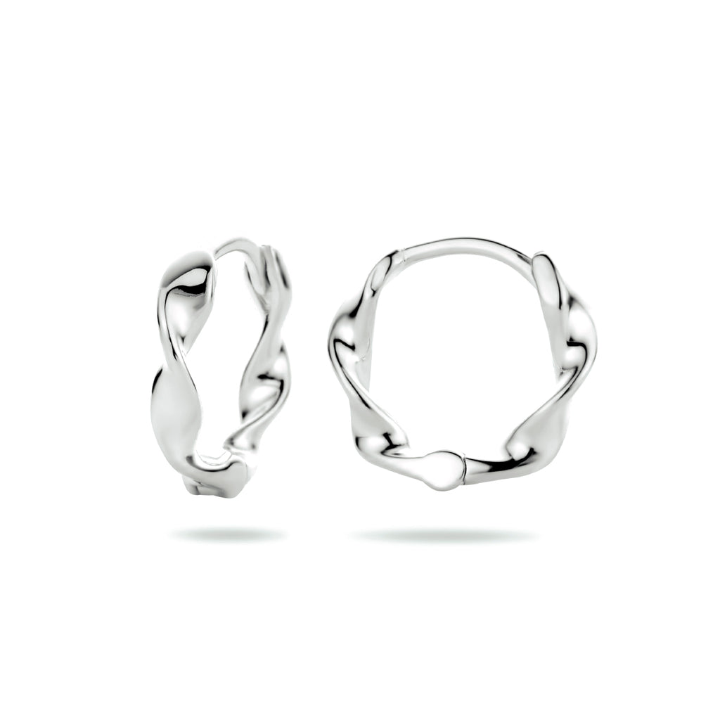 Klapoorringen gedraaid zilver gerhodineerd