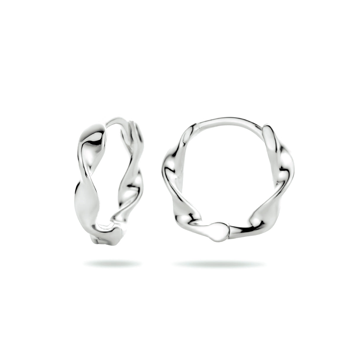 Klapoorringen gedraaid zilver gerhodineerd