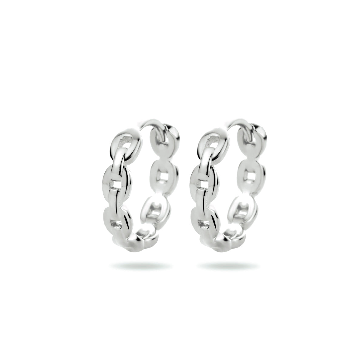 Klapoorringen schakel zilver gerhodineerd