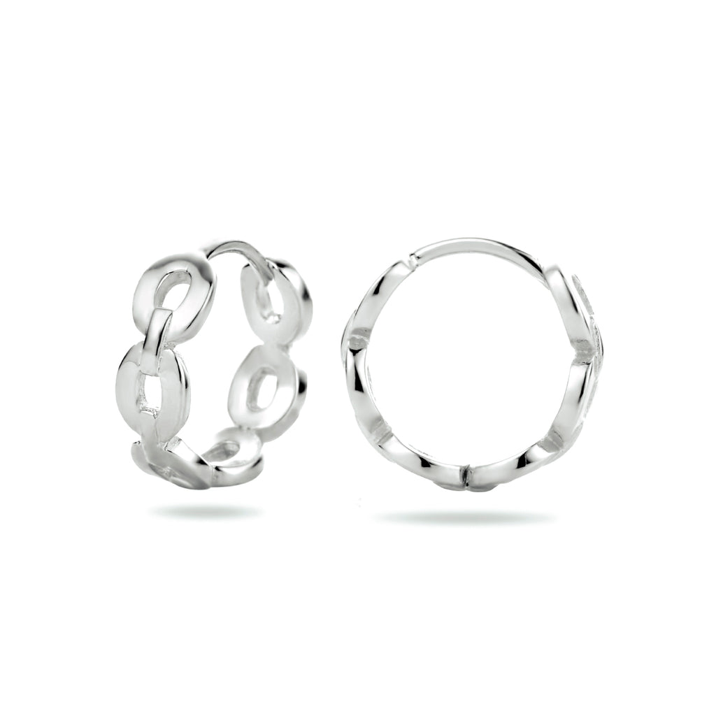 Klapoorringen schakel zilver gerhodineerd