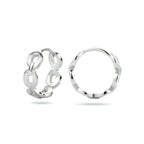 Klapoorringen schakel zilver gerhodineerd