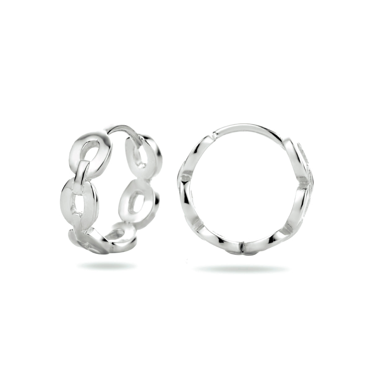 Klapoorringen schakel zilver gerhodineerd