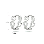 Klapoorringen schakel zilver gerhodineerd