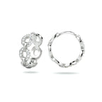 Klapoorringen schakel zirkonia zilver gerhodineerd