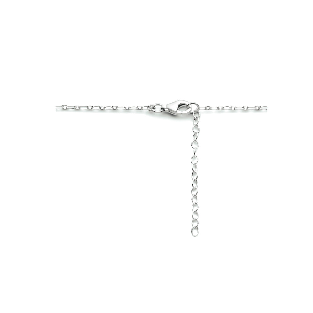 Graveercollier 41 + 4 cm zilver gerhodineerd