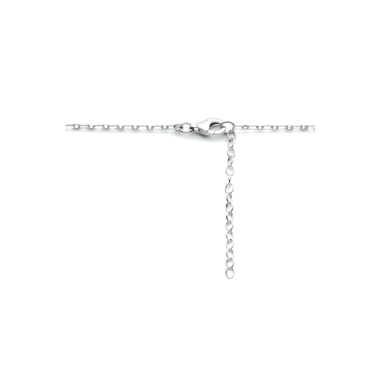 Graveercollier 41 + 4 cm zilver gerhodineerd