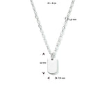 Graveercollier 41 + 4 cm zilver gerhodineerd