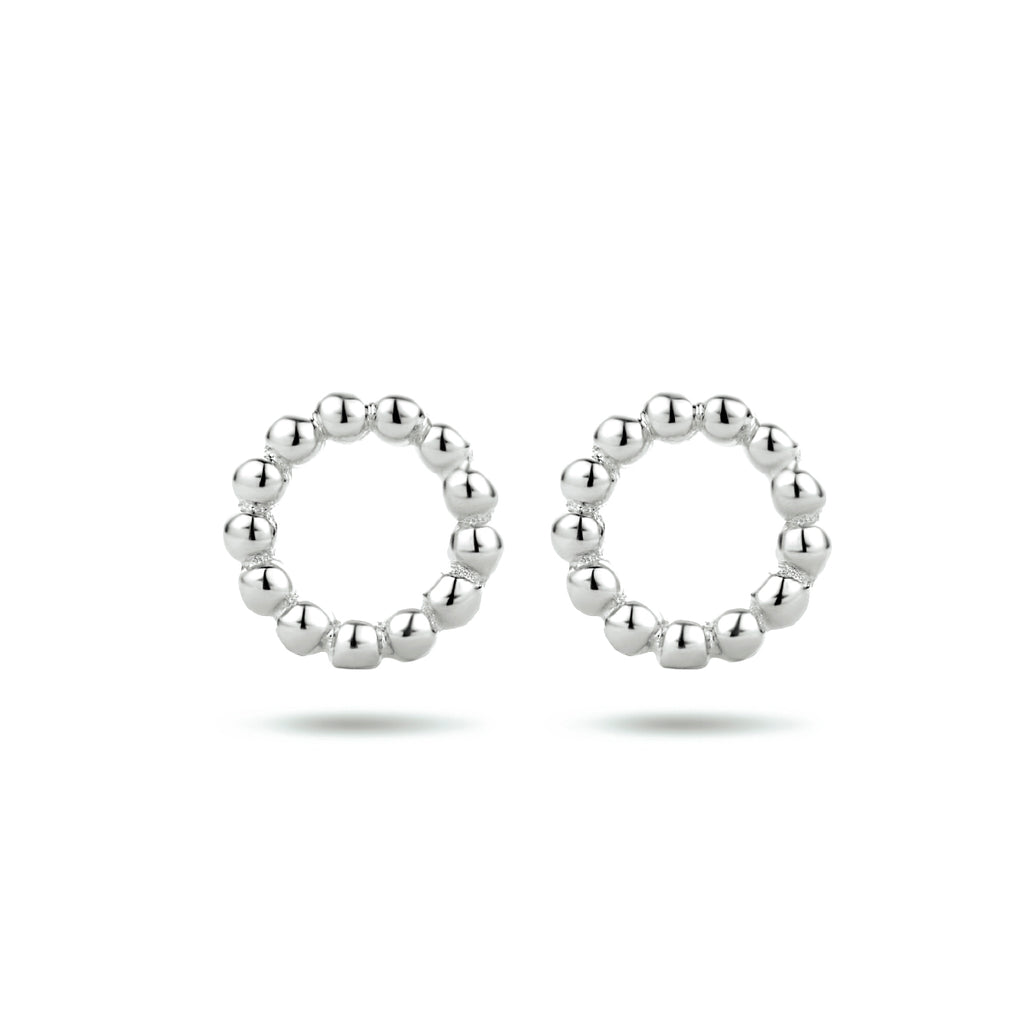 Oorknoppen rondje zilver gerhodineerd