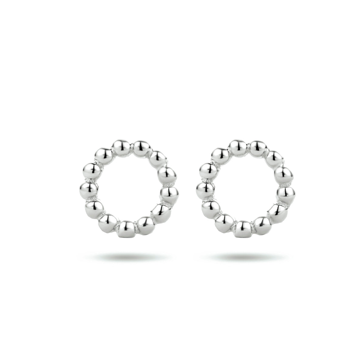 Oorknoppen rondje zilver gerhodineerd