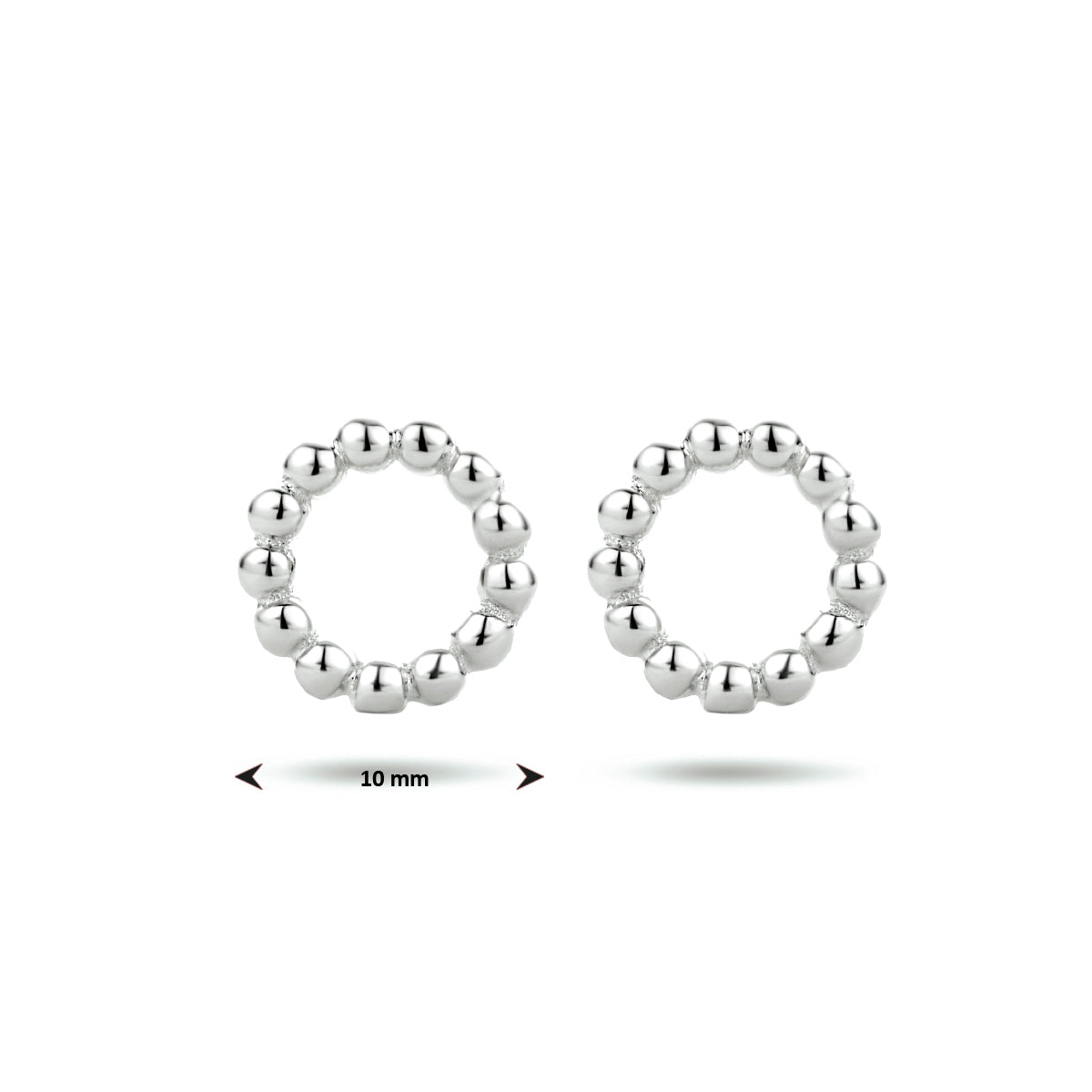 Oorknoppen rondje zilver gerhodineerd