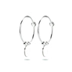 Oorringen rondje bolletjes zilver gerhodineerd