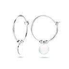 Oorringen rondje bolletjes zilver gerhodineerd