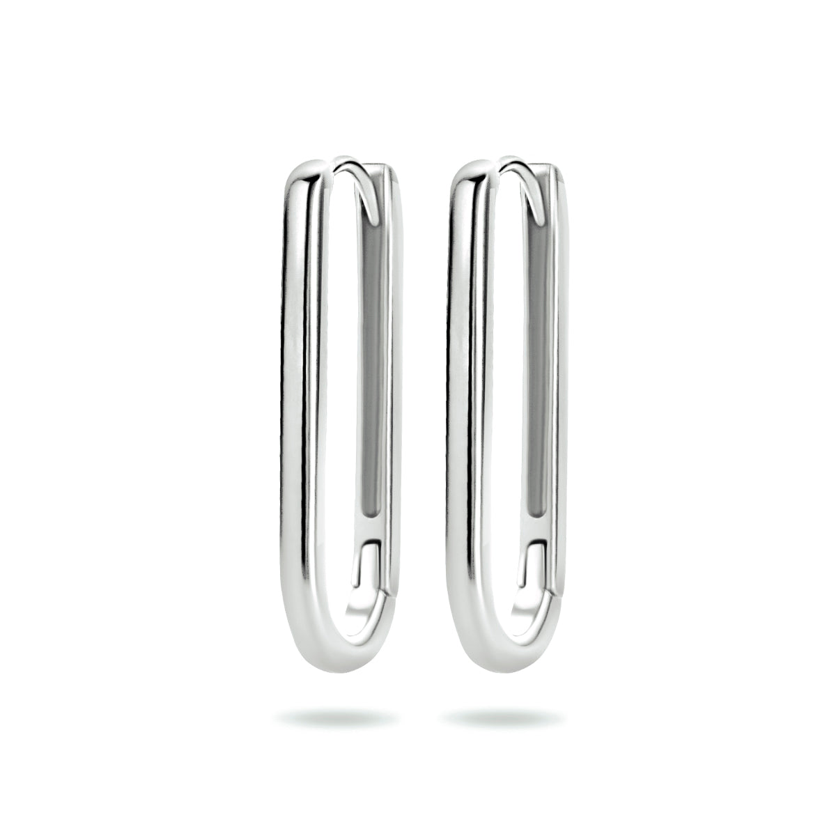 Klapoorringen paperclip zilver gerhodineerd