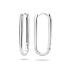 Klapoorringen paperclip zilver gerhodineerd