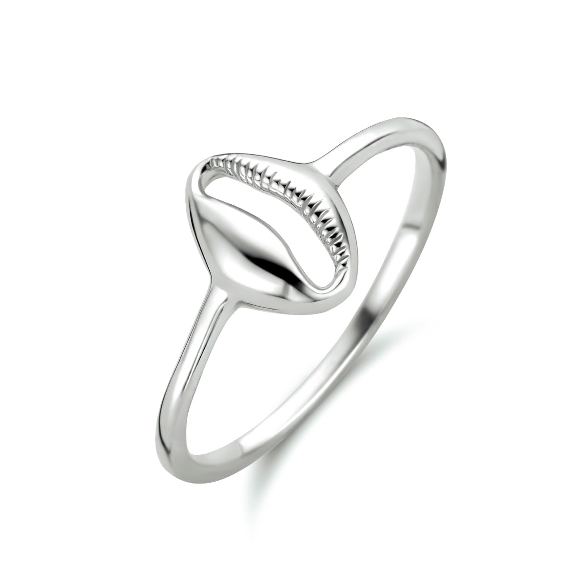 Ring schelp zilver gerhodineerd