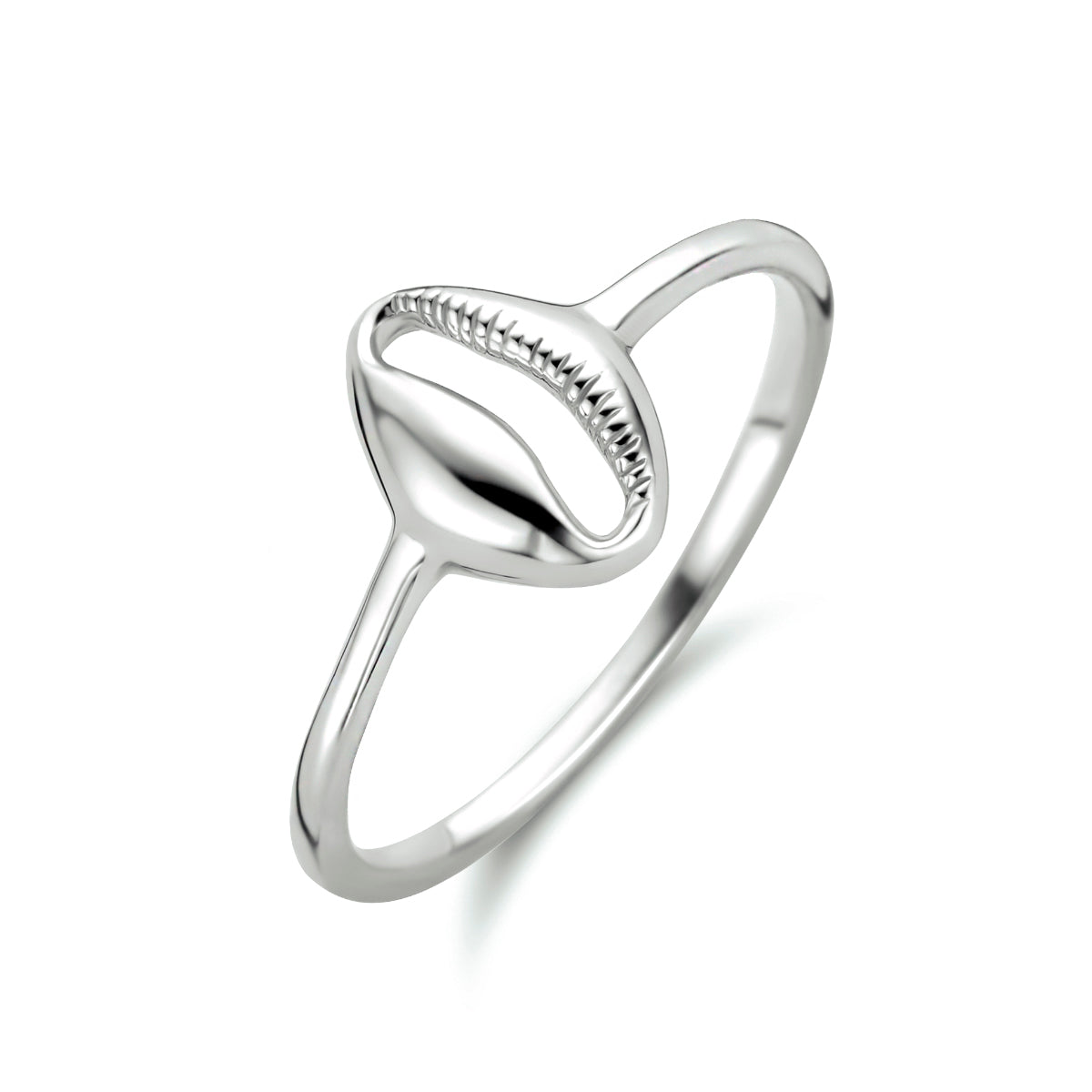 Ring schelp zilver gerhodineerd