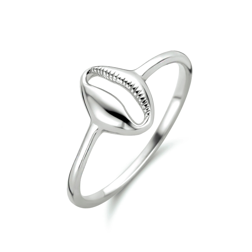 Ring schelp zilver gerhodineerd