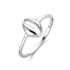 Ring schelp zilver gerhodineerd